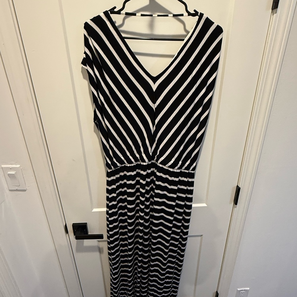 Black and White Striped Dress